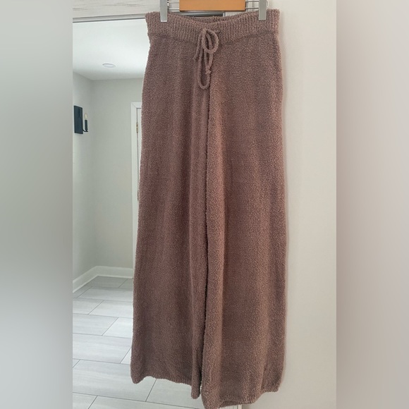 Amaryllis Pants - AMARYLLIS teddy lounge pants high waisted wide leg size large brown/grey
